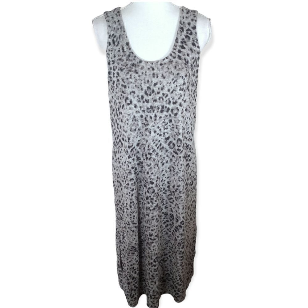 OLD NAVY GRAY & BLACK LEOPARD PRINT DRESS SZ.M EUC